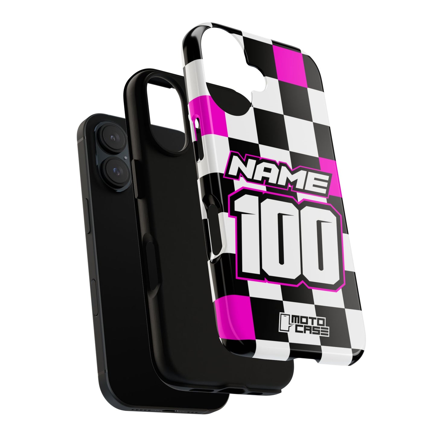 Motocross Phone Case — Checkers Pink