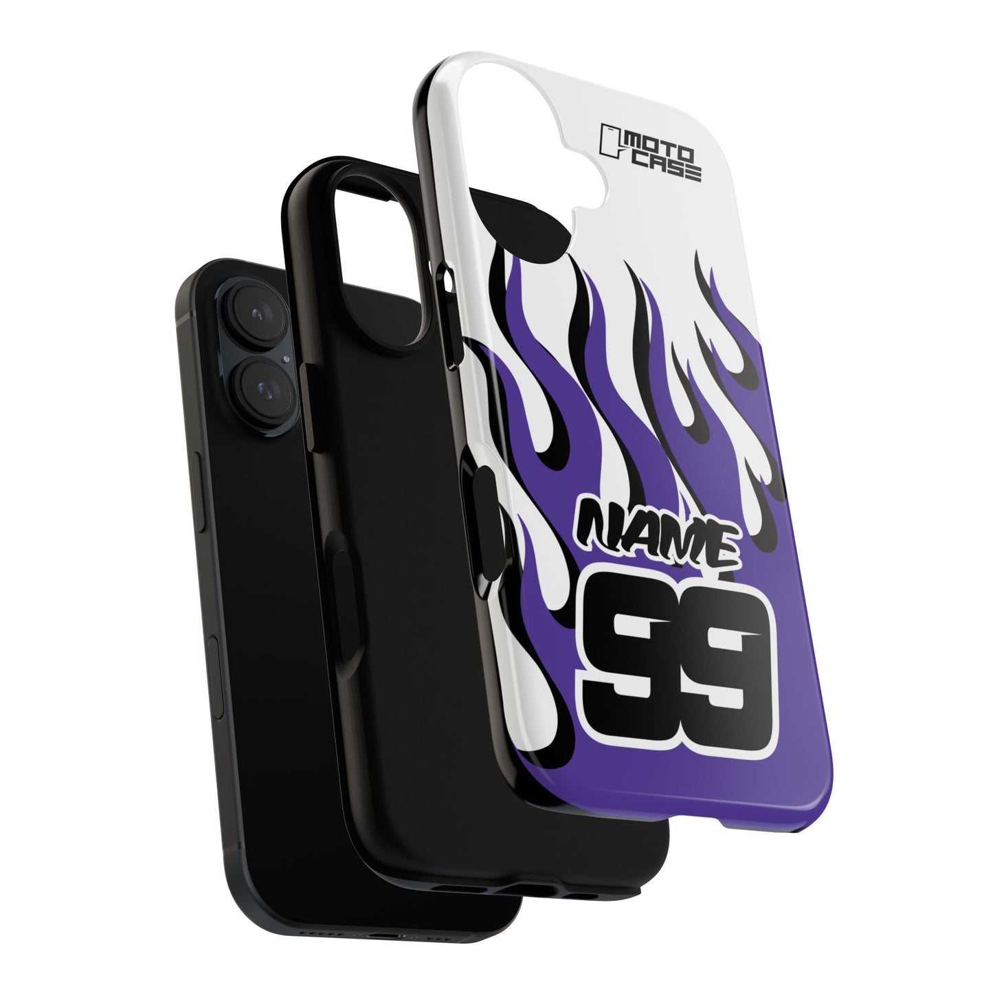 Motocross Phone Case — Flames White