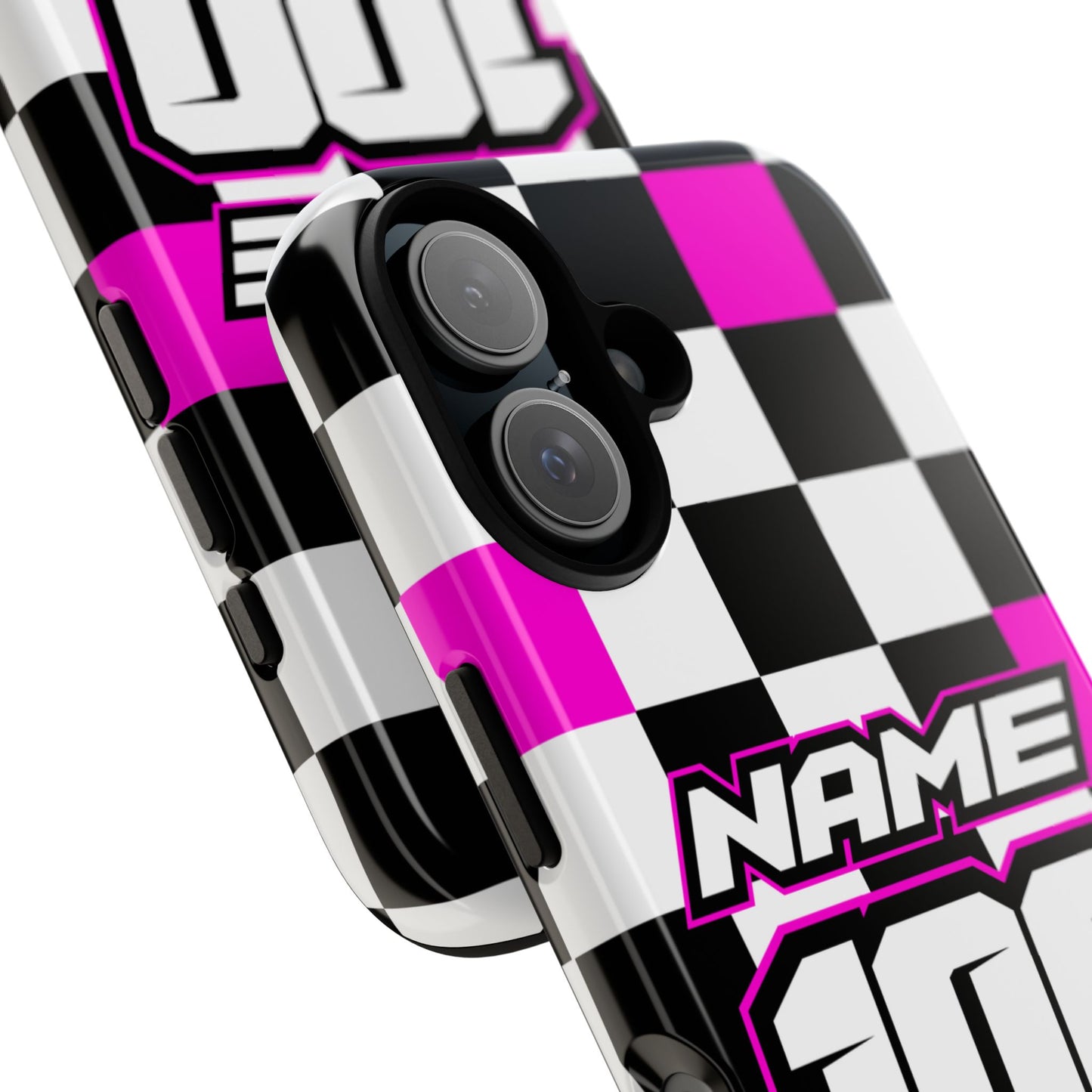 Motocross Phone Case — Checkers Pink