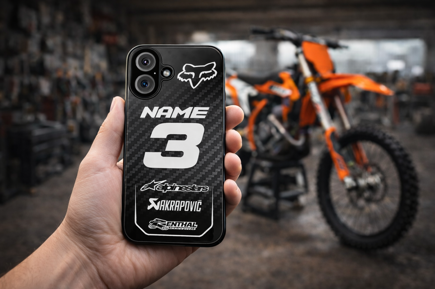Motocross Phone Case — Carbon Stealth