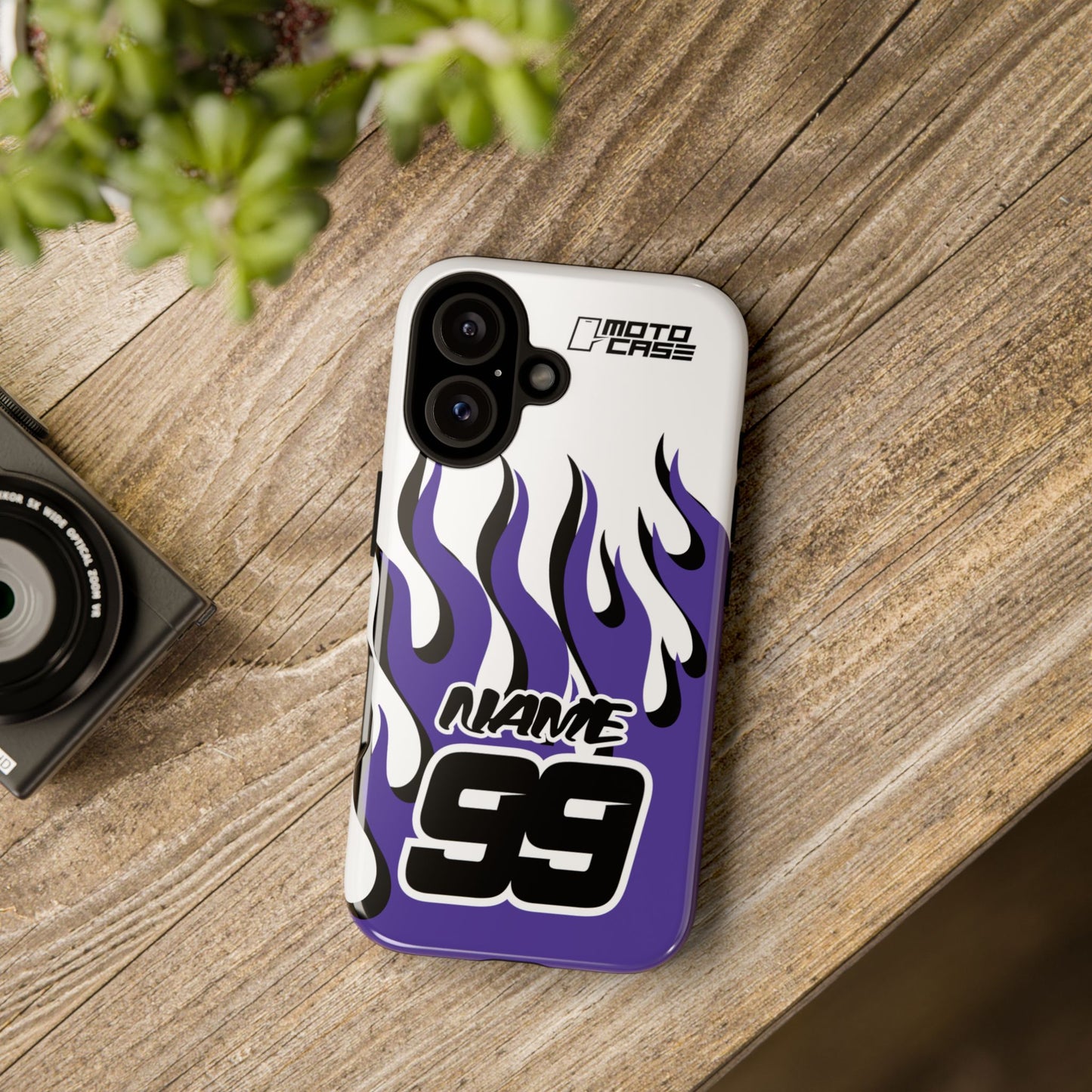 Motocross Phone Case — Flames White